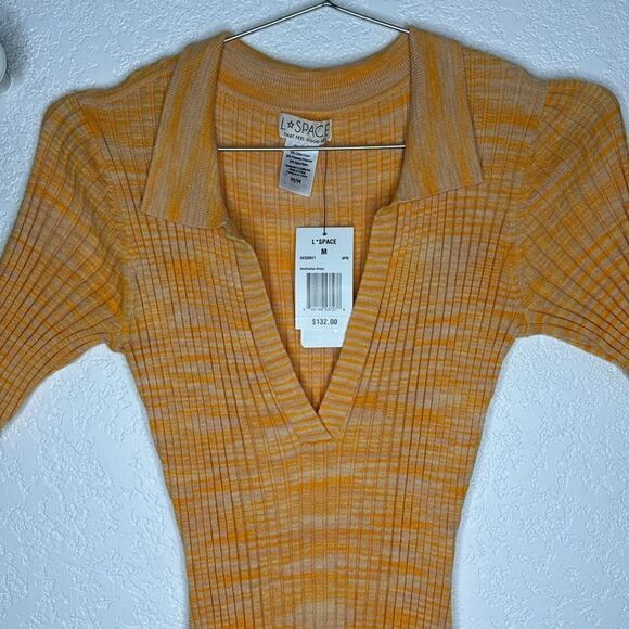 NWT L*Space Destination Knit Ribbed Apricot Bodycon Maxi Dress Medium Revolve - Picture 4 of 14